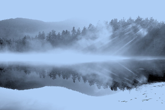 Big Moose Mountain Pond, Early Morning Fog, North Hudson