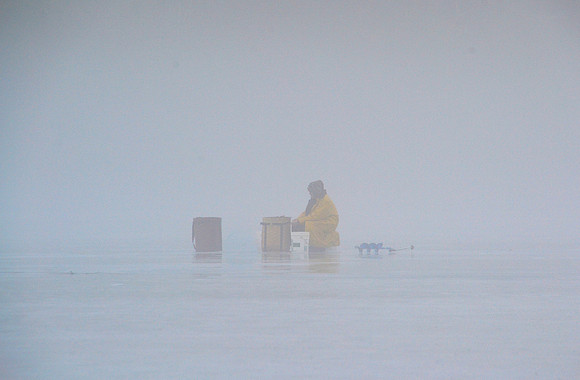 Ice Fisherman in the Fog, Schroon Lake