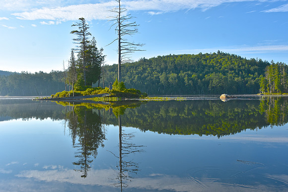 Johnson Pond Island Reflection, North Hudson