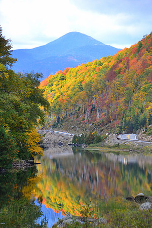 Cascade Lake, Fall Reflection and View of Whiteface, Keene