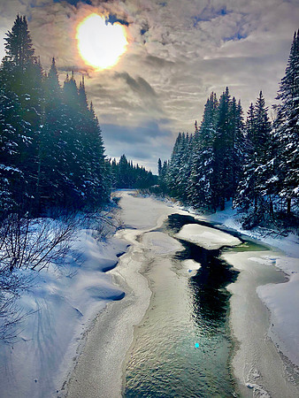 Icy River at Sunset, Speculator