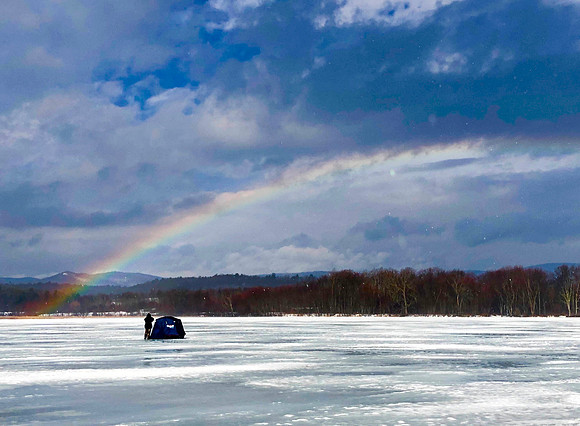 Ice Fishing Rainbow, Lake Champlain