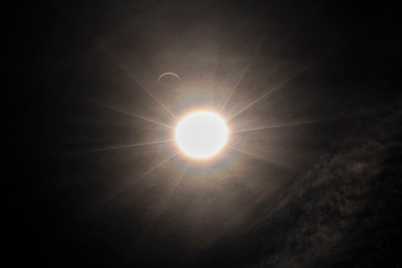 Solar Eclipse With Rays